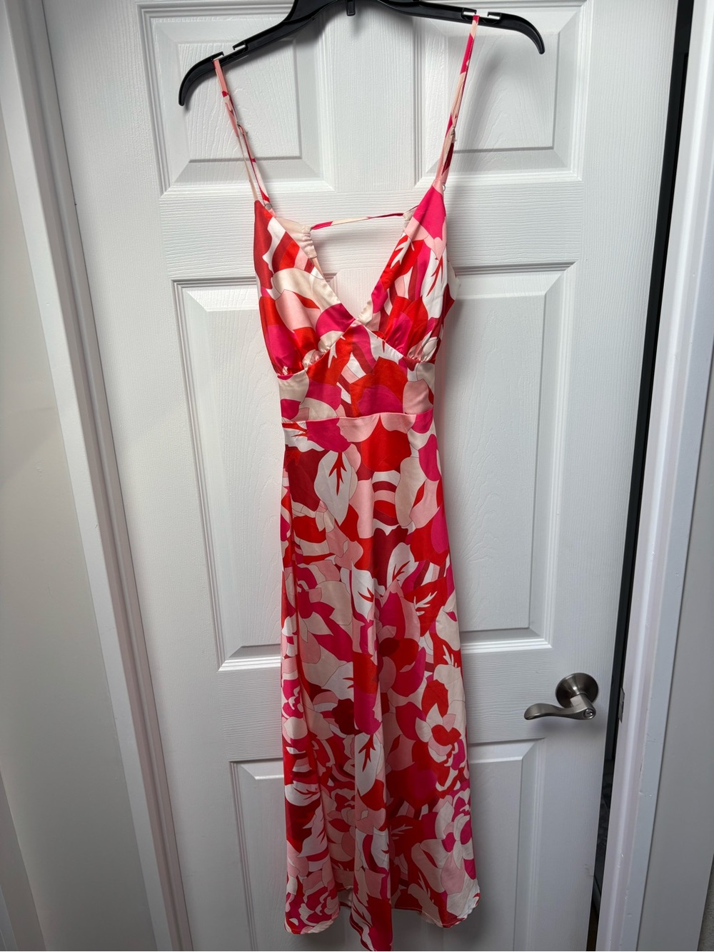 Lulu's Pink and Red Floral Spaghetti-Strap Maxi Dress